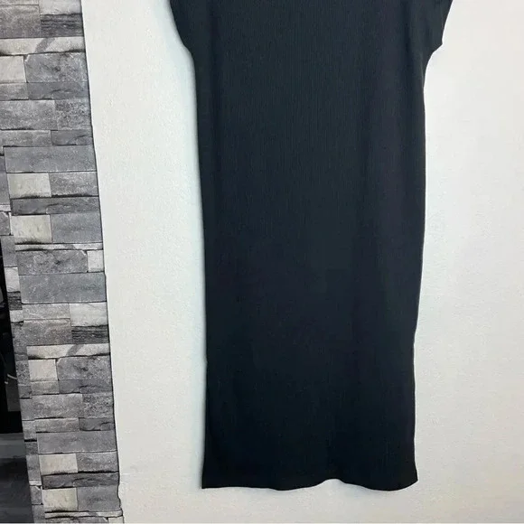 madewell ribbed shoulder tee dress Ribbed Pocket Tee Midi Dress